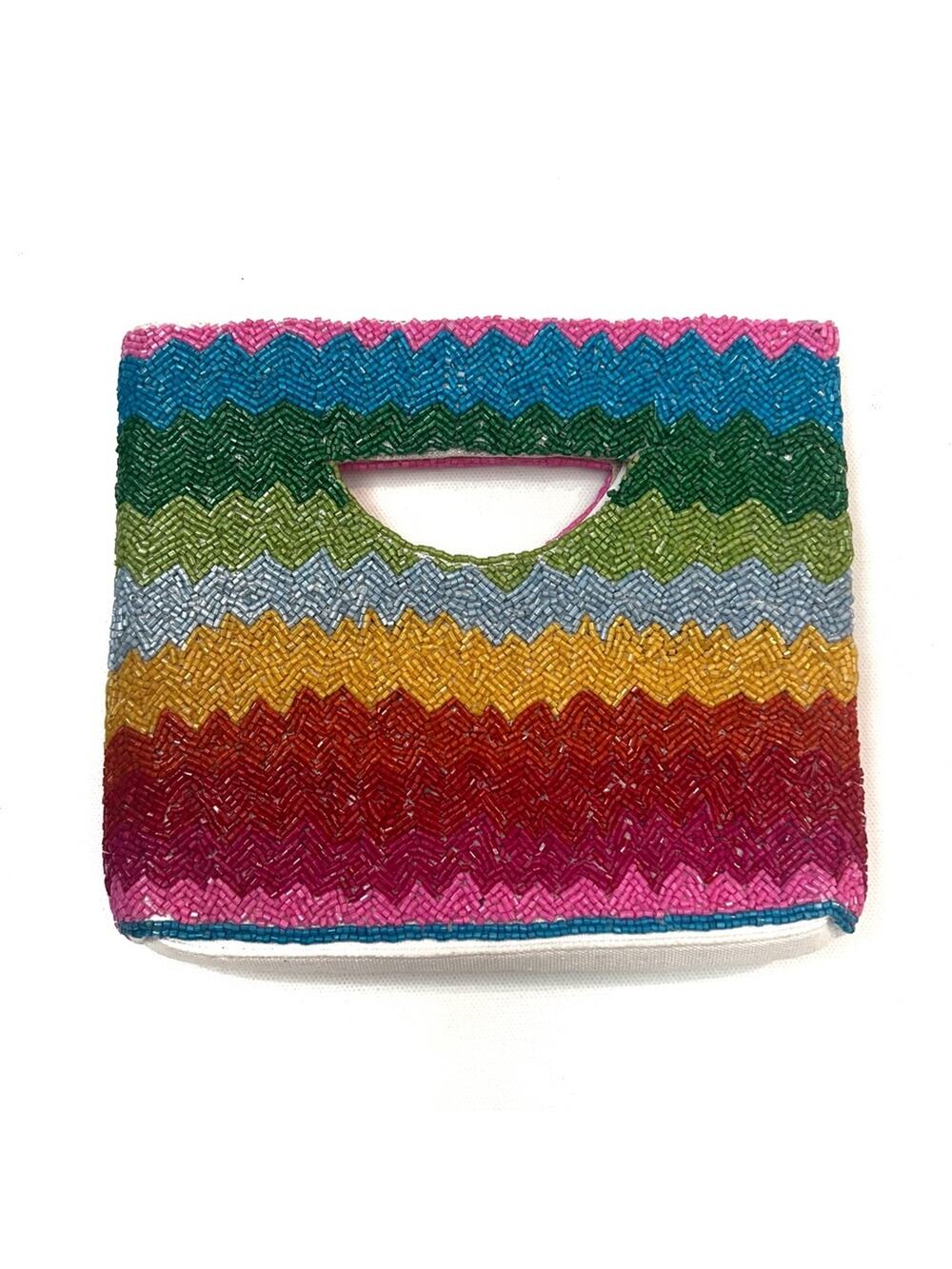 Rainbow Beaded Clutch